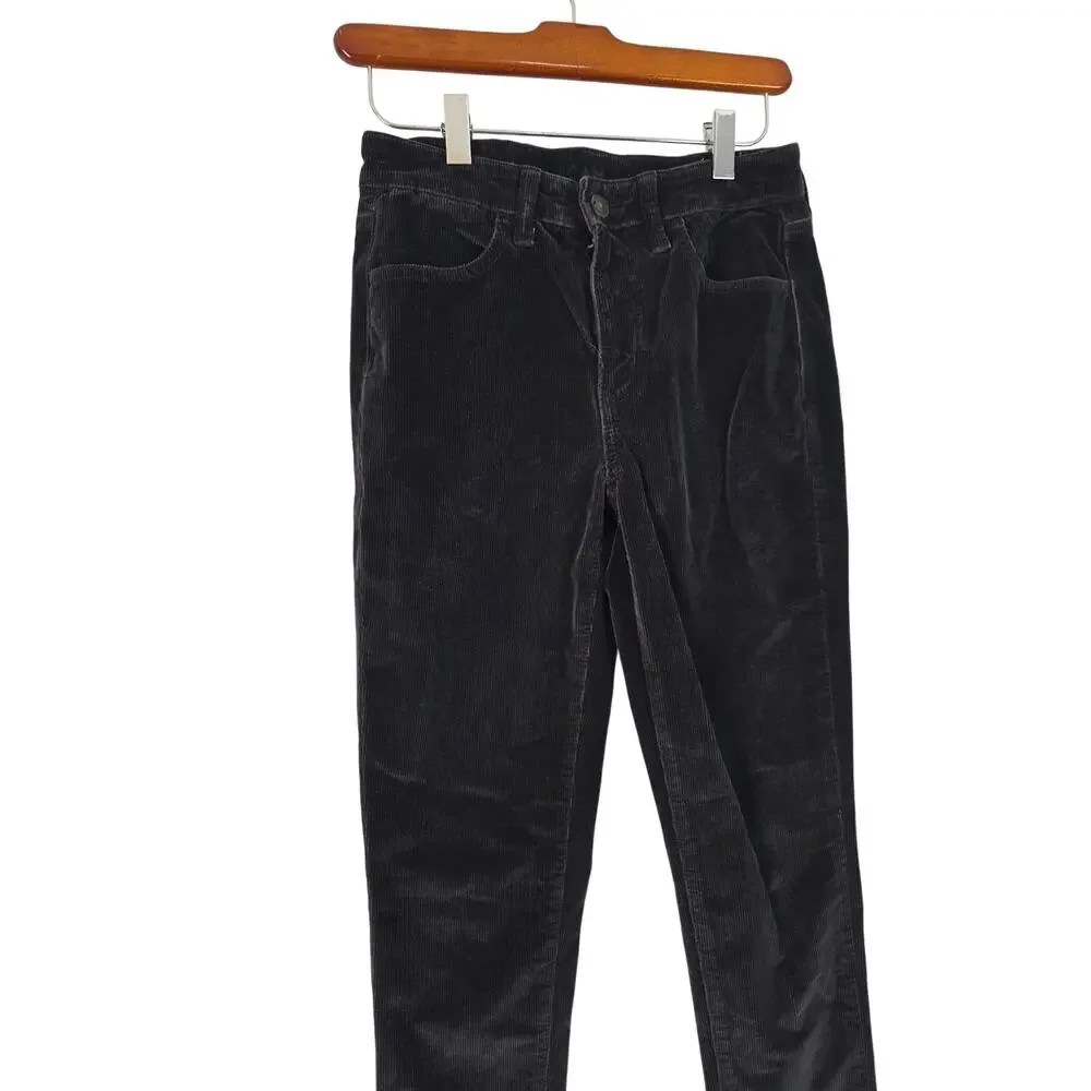 American Eagle High Rise Corduroy Legging Bottoms 2 Long Womens Black‎